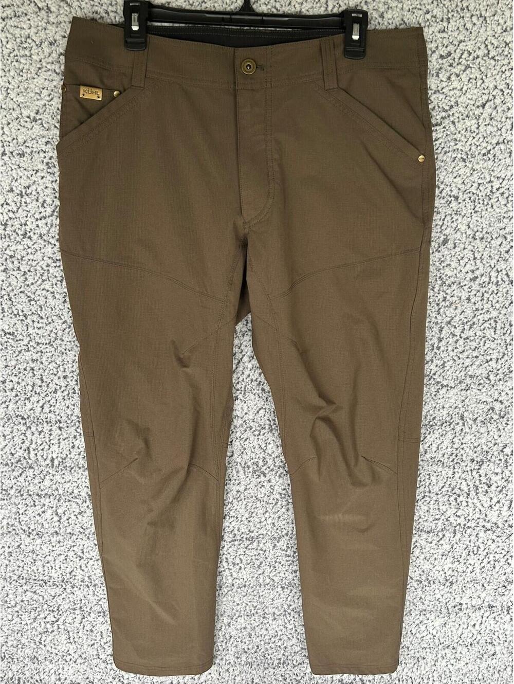 Kuhl Silencr Ripstop Hiking Pants Mens 35x30 Brown Articulated Stretch